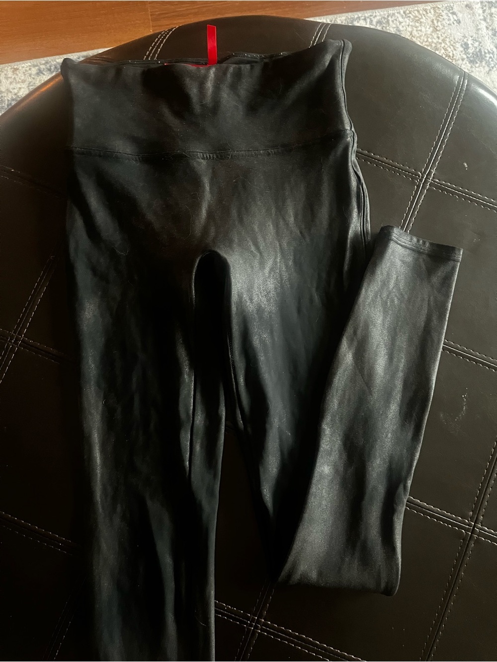 SPANX Black Faux Leather High-Waist Leggings